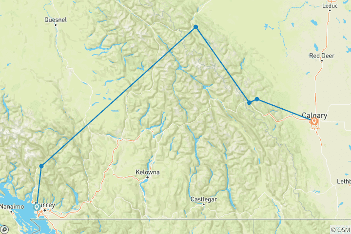 Map of The Twelve Days of Christmas  Vancouver → Calgary (2026)