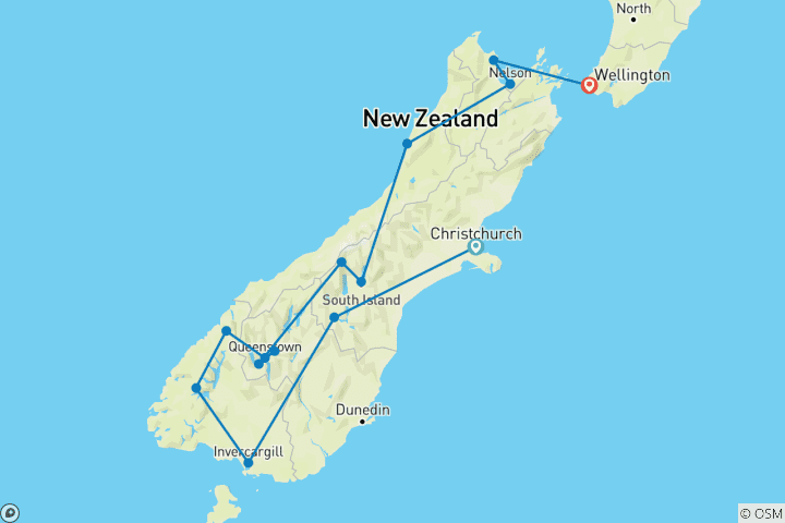 Map of Southern Spirit (2026/2027, Best Buys) (14 destinations)