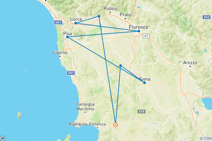 Carte du circuit Pleins feux sur la Toscane (2026)