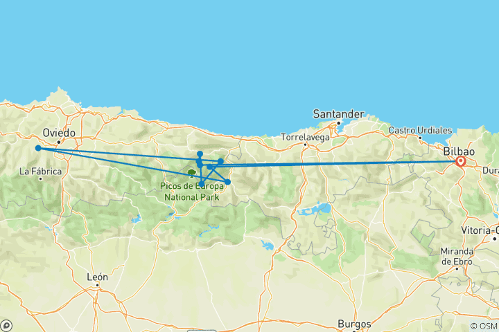 Map of Trekking in Spain - Picos de Europa and Eclipse (Eclipse)