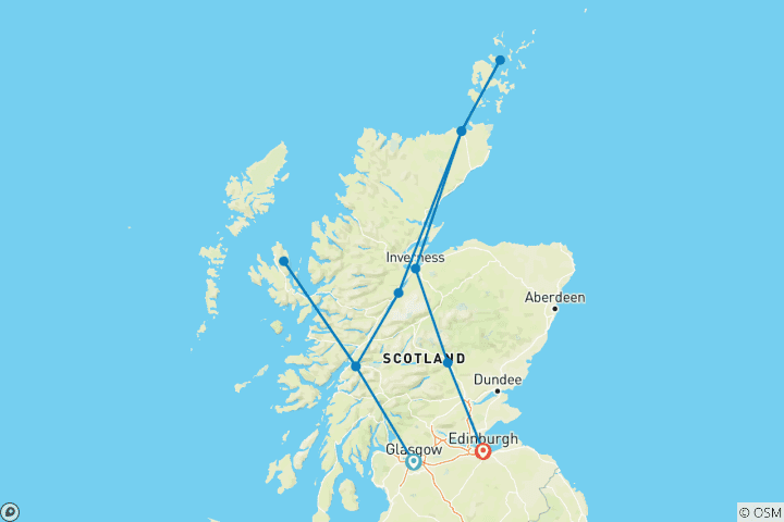 Carte du circuit Découvrez l'Écosse (de Glasgow à Édimbourg) (2026)