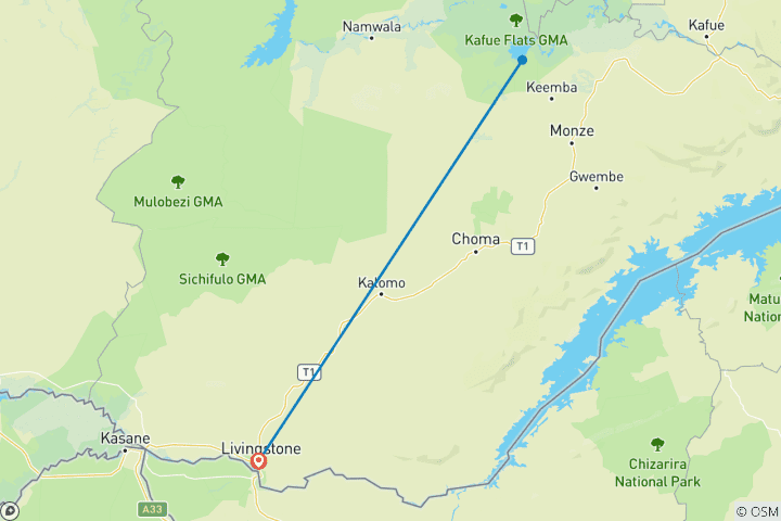 Karte von Abenteuer Vogelbeobachtung im Lochinvar Nationalpark 3 Tage/2 Nächte