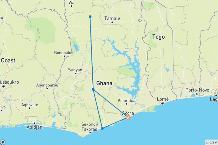 Map of A Cultural and Wildlife Adventure 9 Days/ 8 Nights