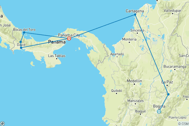 Carte du circuit Circuit Colombie-Panama - 15 jours de Bogota à Bocas
