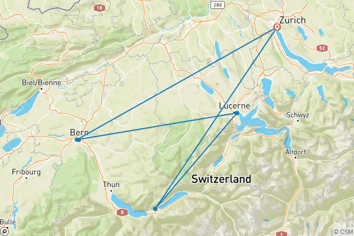 Map of Switzerland's Scenic Railways and Alpine Winter Wonders