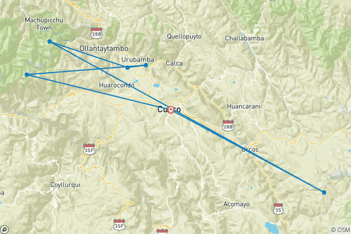 Map of 8 Days - From Cusco to Machu Picchu: A Week of Adventure in Peru’s Sacred Land