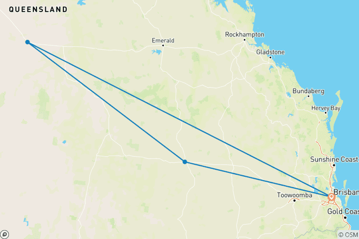 Carte du circuit Spirit of Outback Queensland Brisbane → Brisbane (2026)