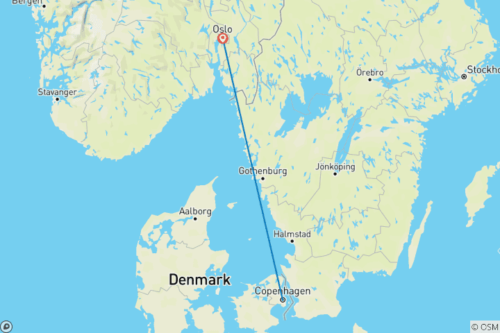 Carte du circuit Croisière Copenhague - Oslo - 5 jours
