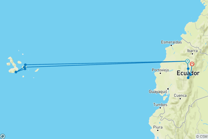 Carte du circuit Aventure familiale en Équateur et aux Galápagos - 12 jours