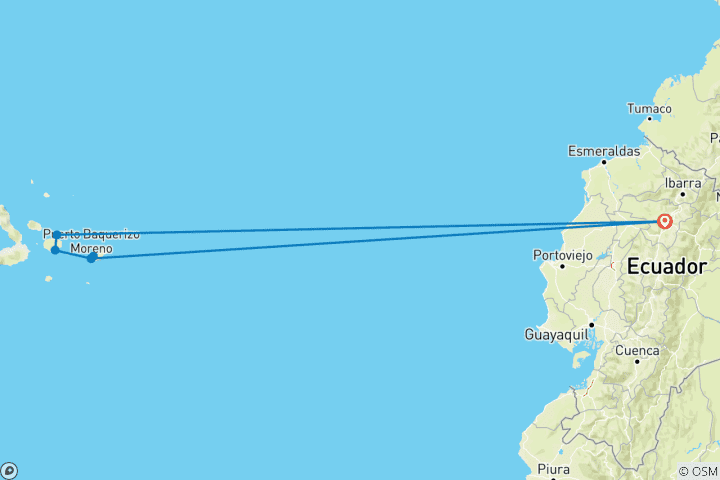 Mapa de Explorador de las Islas Galápagos - 7 días