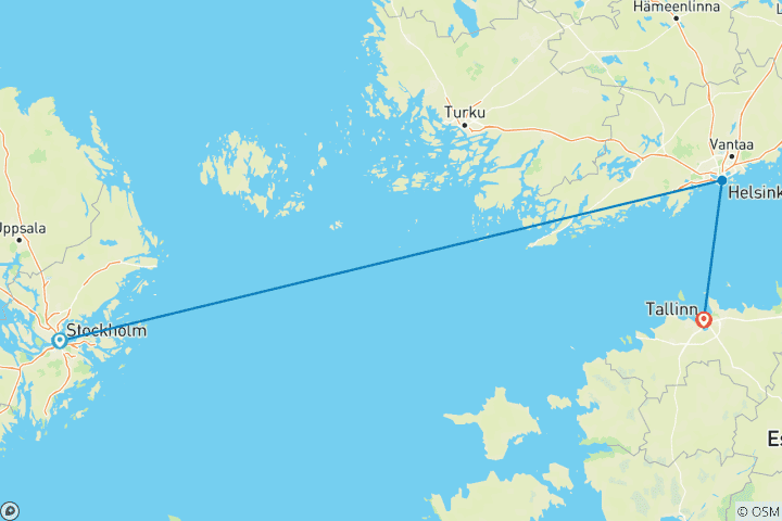 Map of Cruise Stockholm to Tallinn - 8 days