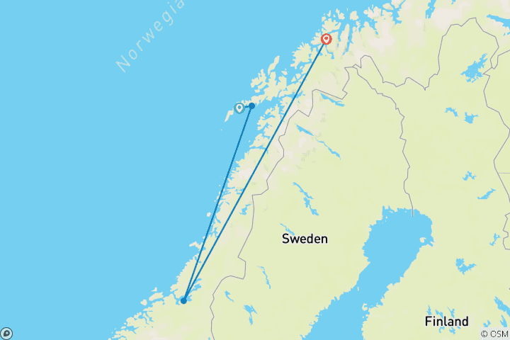 Map of Lofoten & Tromso Discovery - 7 days