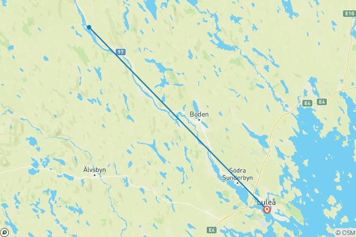 Karte von Schwedisch Lappland, Arktisches Bad & Nordlichter - 5 Tage