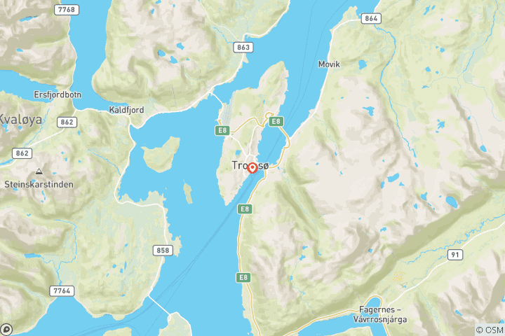 Mapa de Tromsø Sin Filtrar: Fiordos, Fjells y Sol de Medianoche