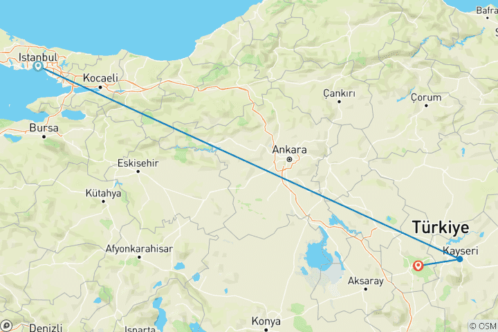 Karte von 7 Tage 6 Nächte Istanbul und Kappadokien