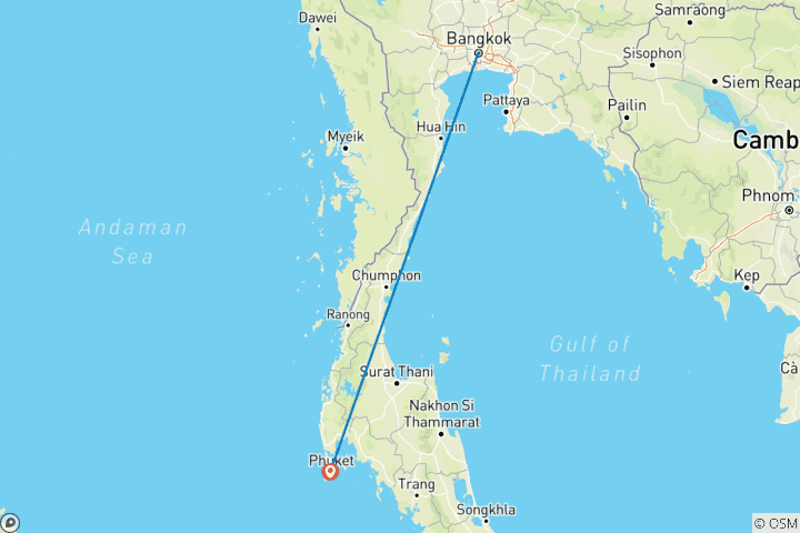 Map of Bangkok & Barcelo Coconut Phuket Retreat – All-Inclusive Package