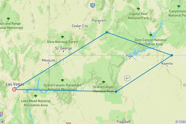 Kaart van Privé 3-daagse avontuurlijke luchtsafari door nationaal park