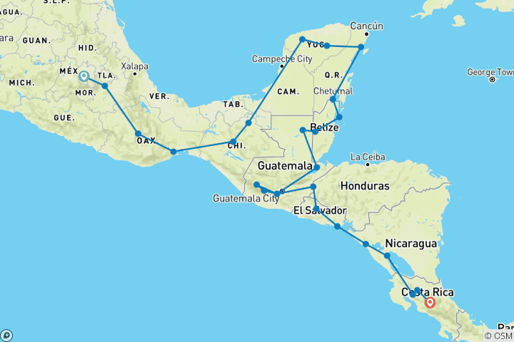 Map of Central America Explorer