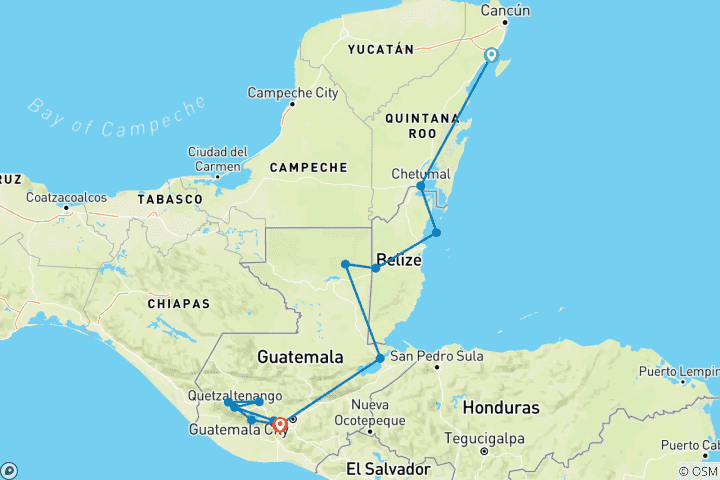 Carte du circuit Aventure maya