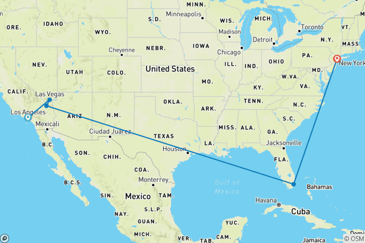 Map of Best of USA (Intra Trip Air Best Of USA)
