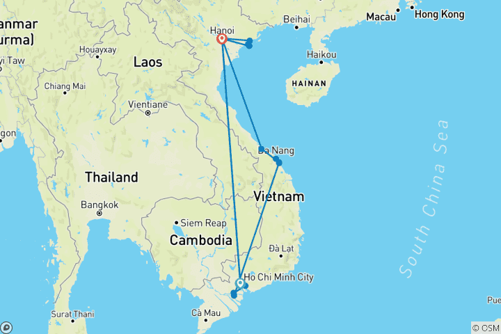 Mapa de Navidad en Vietnam