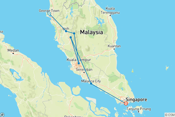 Mapa de Tesoros de Malasia, Borneo y Singapur