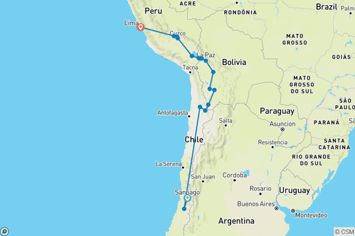 Carte du circuit CARNAVAL DES ANDES