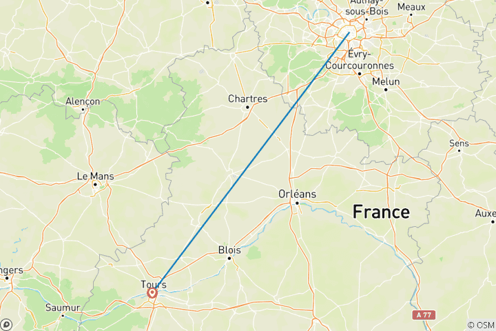 Mapa de Viva Francia con el Valle del Loira