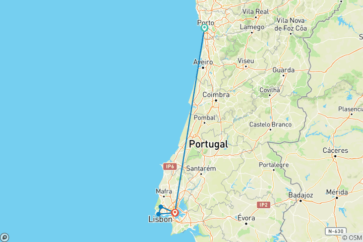 Map of Portugal by train