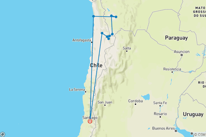 Map of HEADING TO UYUNI SALT FLATS