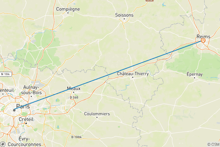 Mapa de Viva Francia con champán
