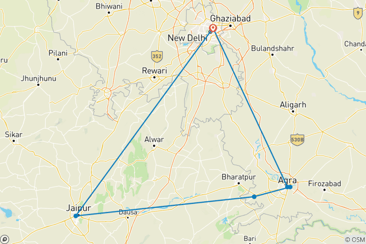 Carte du circuit Circuit de 6 jours en groupe tout compris dans le Triangle d'Or