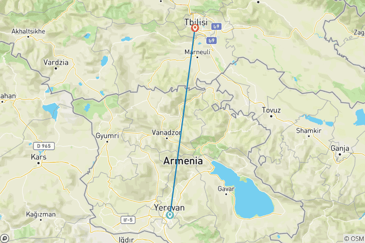 Carte du circuit Circuit de 7 jours en Arménie et Géorgie : Arménie et Géorgie