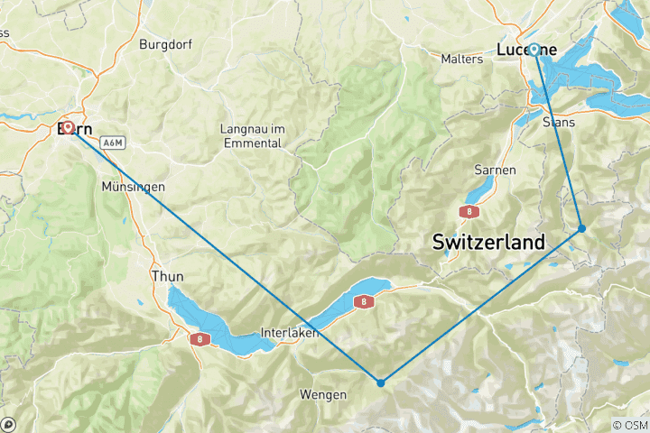 Carte du circuit Le cœur de la Suisse