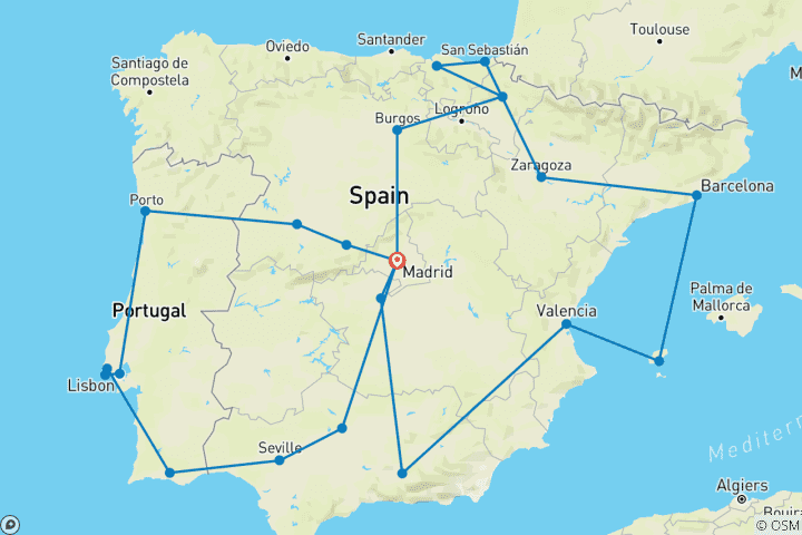 Map of Best of Spain and Portugal (Age 27-35)
