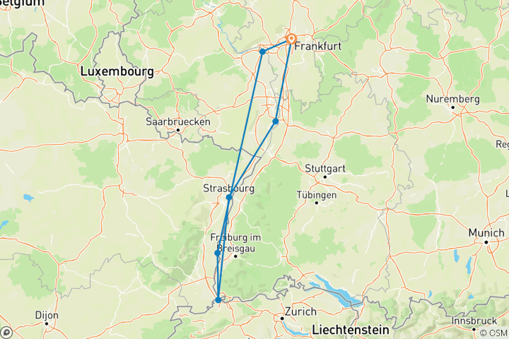 Map of Southern Rhine City Experience 2025
