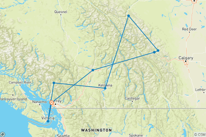 Map of Spectacular Rockies 2026 - 15 Days