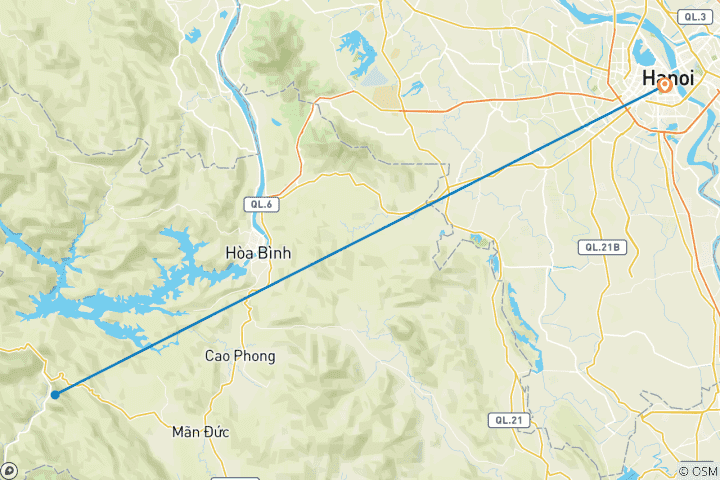 Karte von PU LUONG OFF-ROAD TREKKING 3 Tage 2 Nächte ab Hanoi