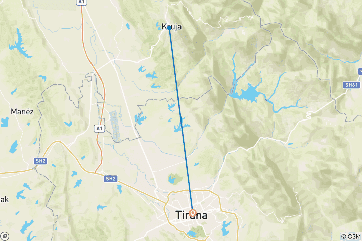 Karte von Ein Wochenendausflug nach Tirana: die Drehscheibe des westlichen Balkans