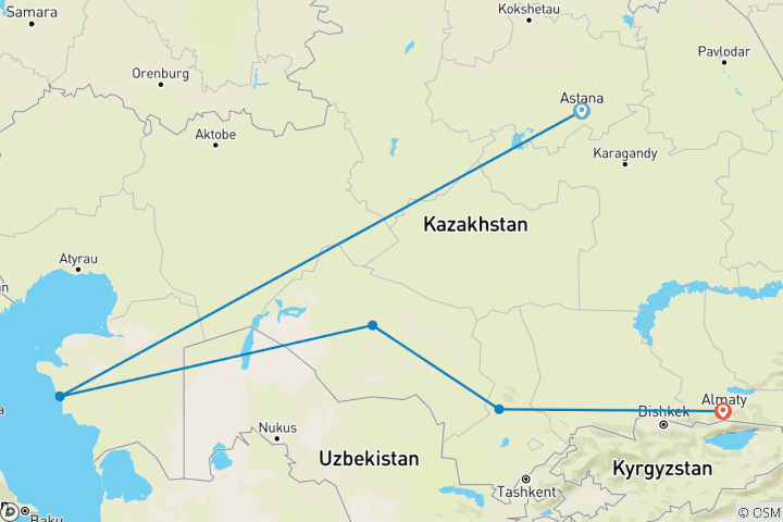 Mapa de El legado soviético de Kazajstán