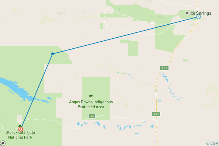 Carte du circuit Le meilleur d'Uluru et du Kings Canyon (from Alice Springs to Uluru)