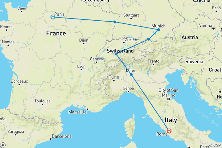 Carte du circuit Europa Railroad : Eiffel Gleam, Alpine Stream & Roman Dream