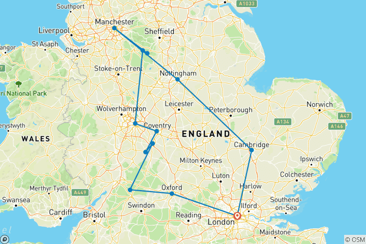 Map of English Adventure (10 Days)