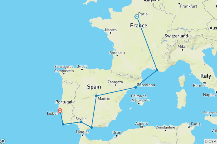 Karte von Europa Railroad: Savoir Vivre & Iberian Wonders
