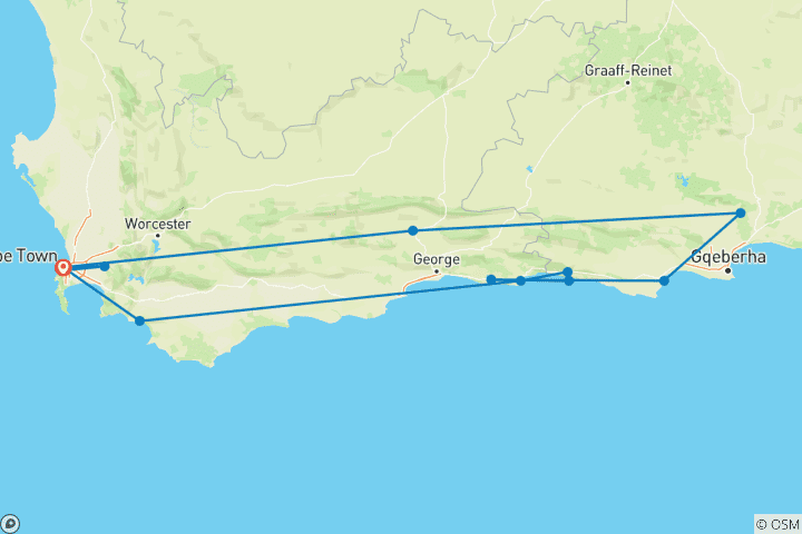 Map of Sea, Safari, South Africa (Without Johannesburg (from 22 December 2025))