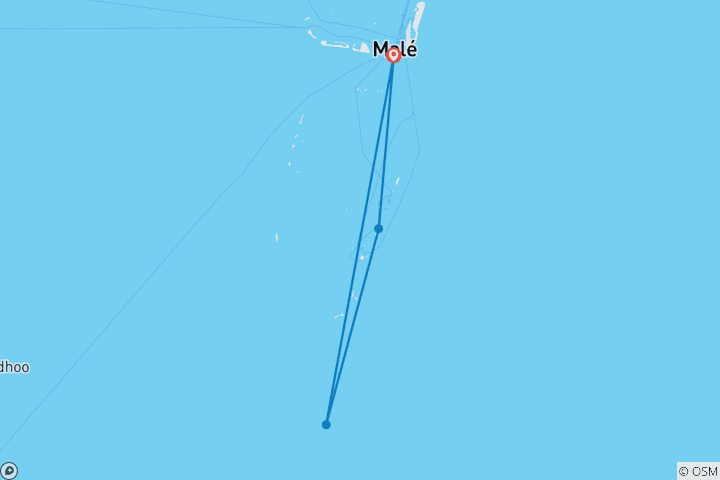 Map of Exploring Maldives: Fihalhohi, Maafushi and Kuda Bandos Islands