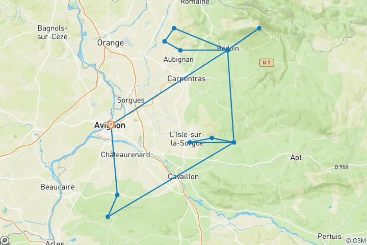 Carte du circuit Du Mont Ventoux au Luberon