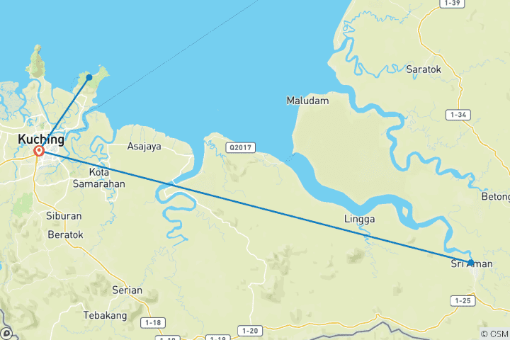 Map of Kuching & Sarawak Express - 5 days