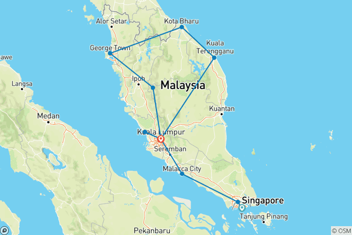 Mapa de Lo mejor de Malasia - 10 días