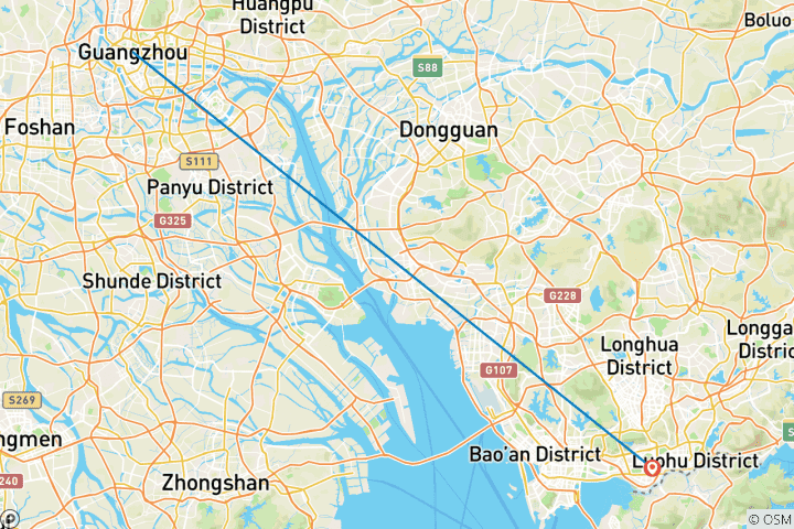 Carte du circuit Odyssée de la Chine du Sud : La culture de Canton et les paysages modernes (guide privé et chauffeur）)